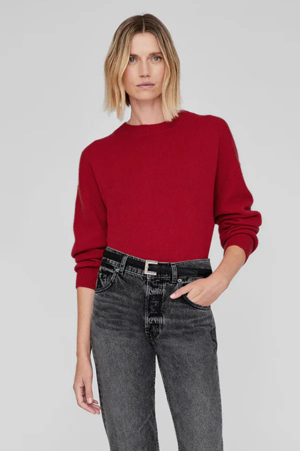 LEE CREW SWEATER SCARLET RED - ANINE BING