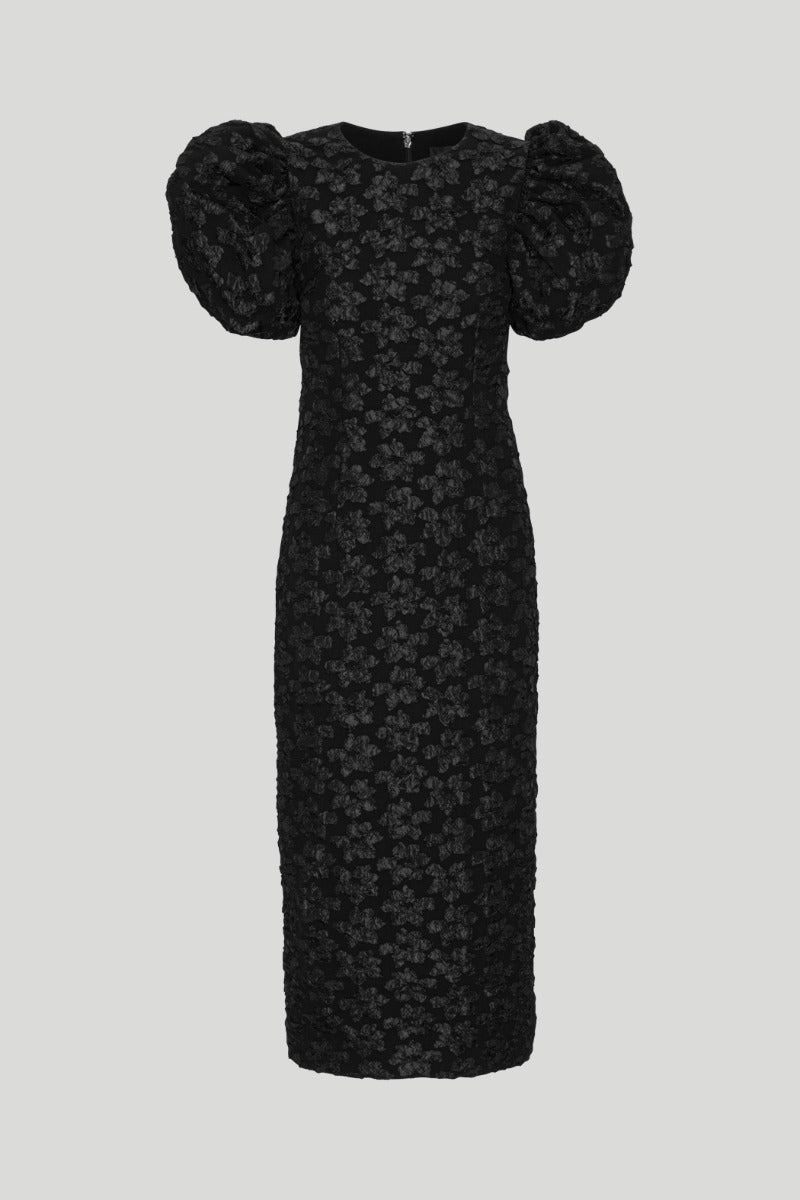 JACQUARD MIDI DRESS BLACK - ROTATE