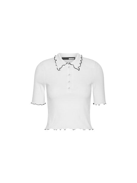 RIB POLO TOP WHITE - ROTATE SUNDAY