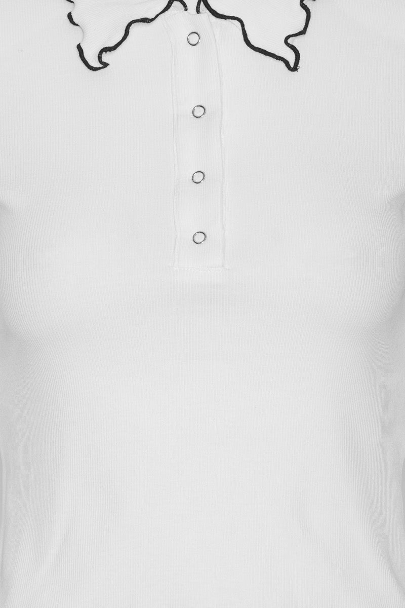 RIB POLO TOP WHITE - ROTATE SUNDAY