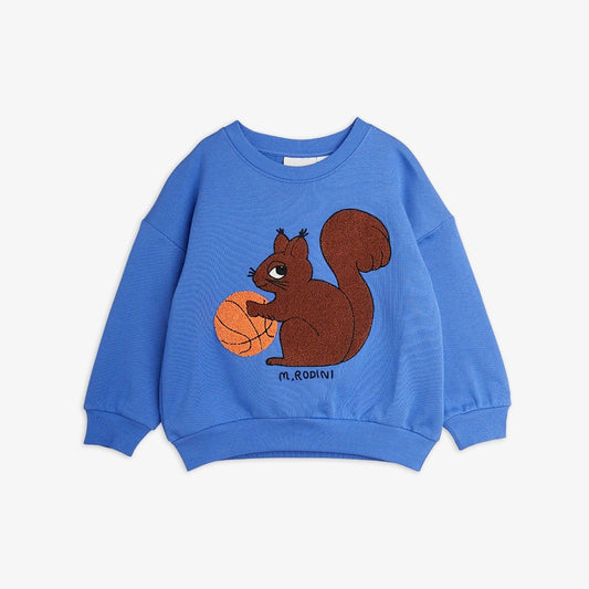 SQUIRREL CHENILLE SWEATSHIRT BLUE - MINI RODINI