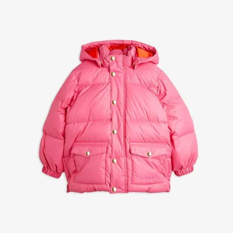 HEAVY HOODED PUFFER JACKET - PINK - MINI RONDINI