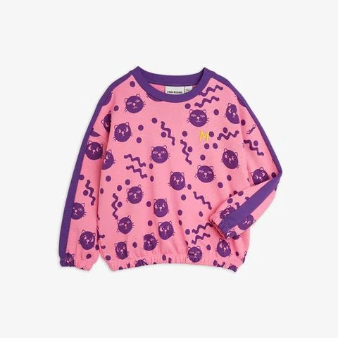 SQUIGGLY CATS SWEATSHIRT - PINK - MINI RONDINI