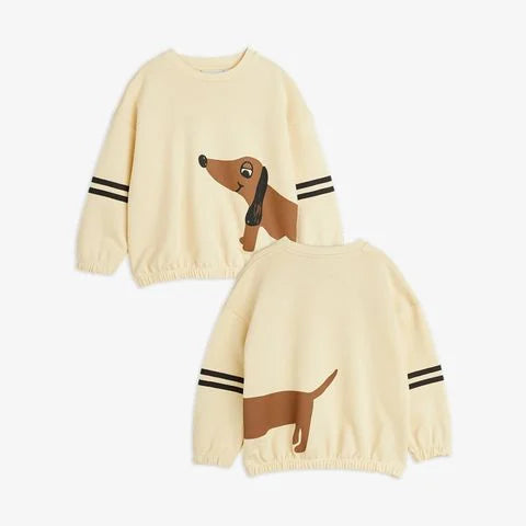 DOG STRIPES SWEATSHIRT - BEIGE - MINI RONDINI