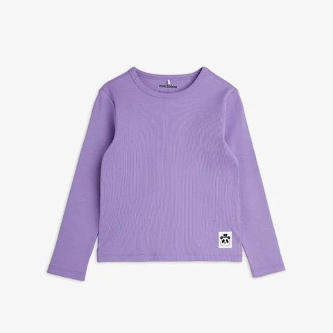 SOLID RIBS LONGSLEEVE TEE -PURPLE - MINI RONDINI