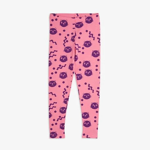 SQUIGGLY CATS LEGGINGS - PINK - MINI RONDINI