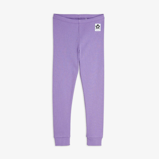 SOLID RIB LEGGINGS - PURPLE - MINI RONDINI