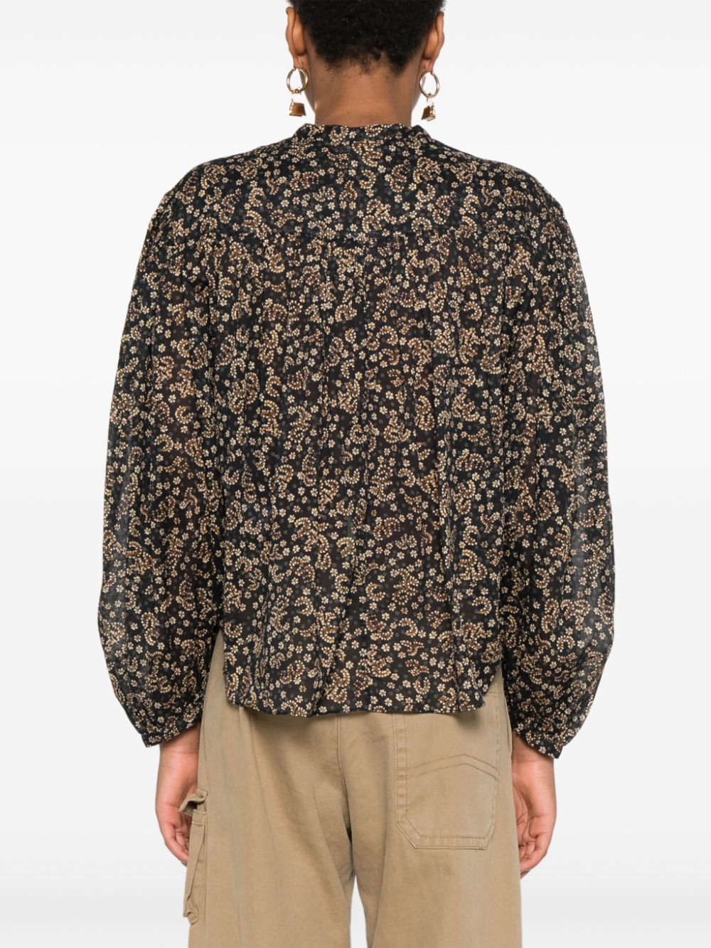 SALIKA BLOUSE - BLACK/OCHRE - ISABEL MARANT