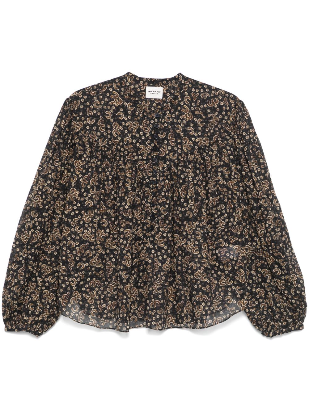 SALIKA BLOUSE - BLACK/OCHRE - ISABEL MARANT