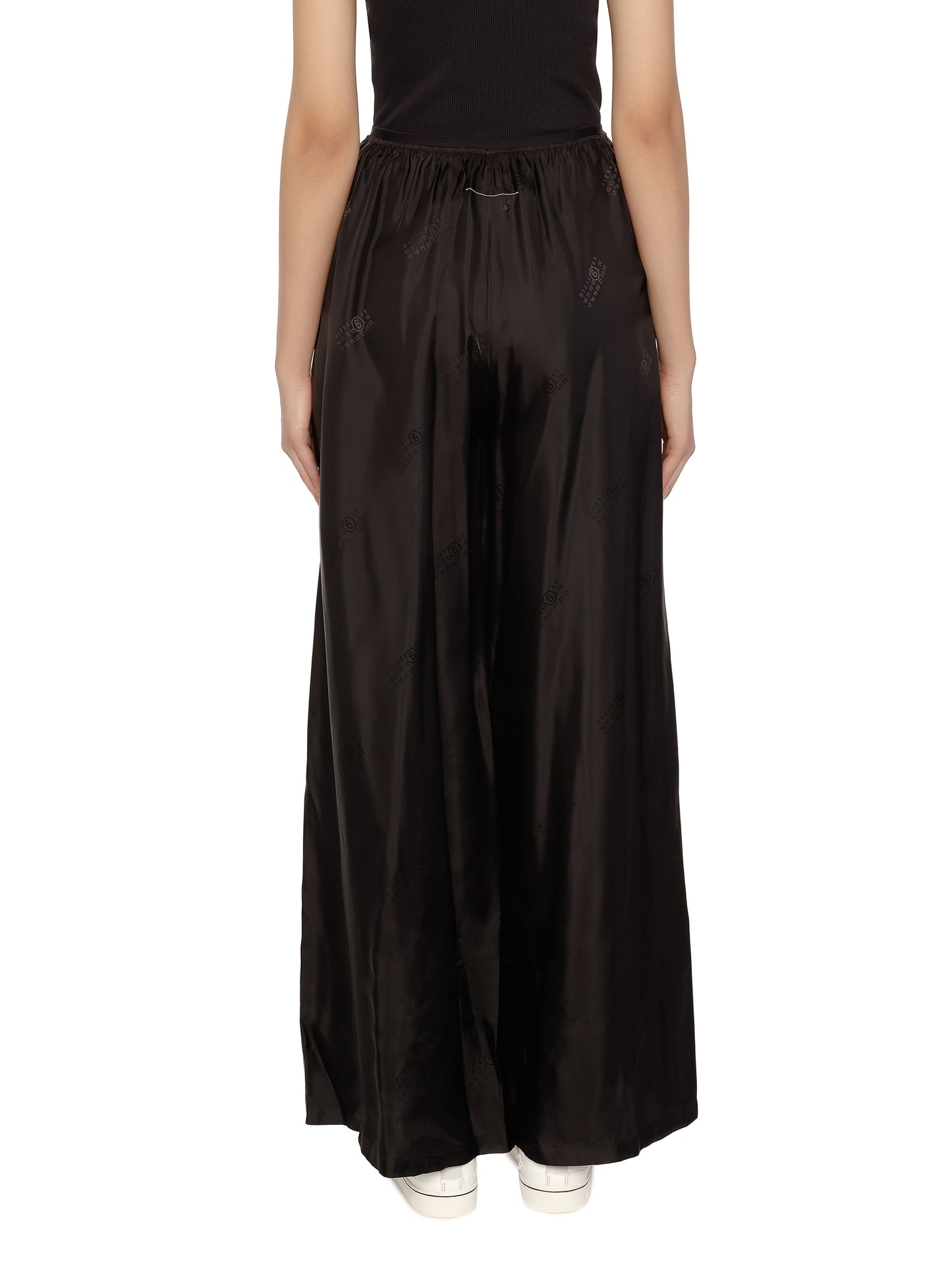 BLACK SATIN PANTS - MM6