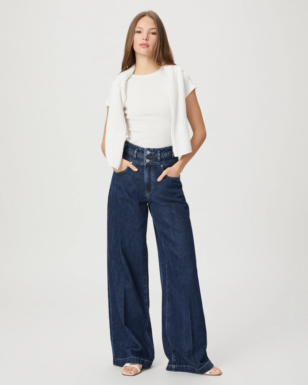 PORTIA JEAN DOUBLE WAISTBAND IN MICHIRU - PAIGE