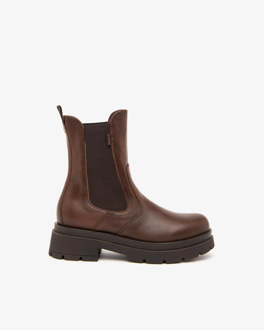 BROWN LEATHER CHELSEA BOOT - NEROGIARDINI