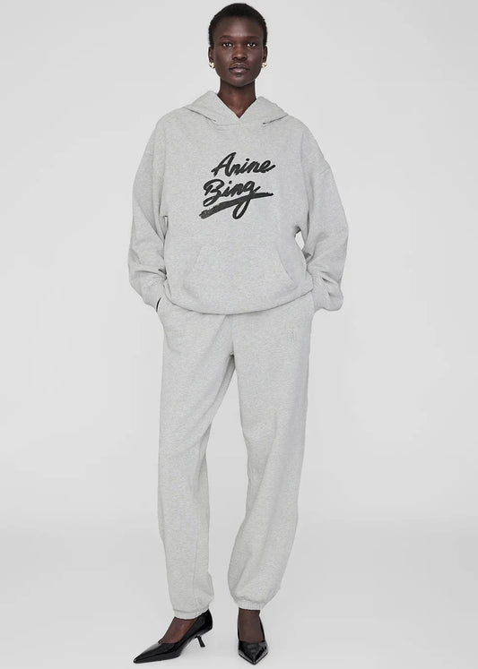 HARVEY HOODIE SIGNATURE HEATHER GREY - ANINE BING