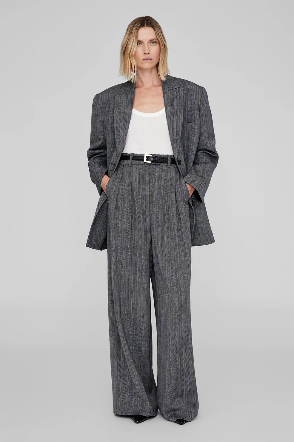 LOU TROUSER BLACK/GREY - ANINE BING