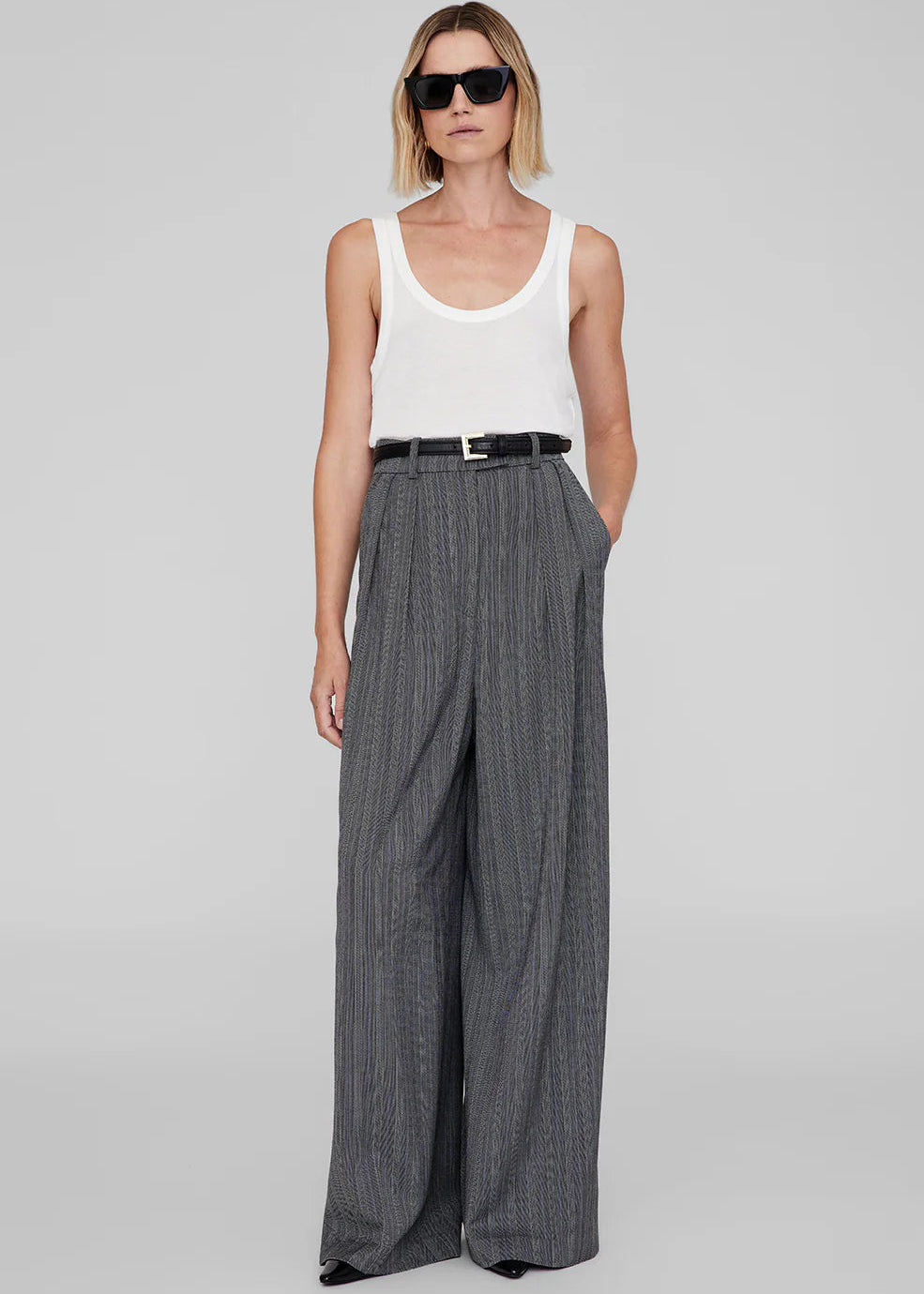 LOU TROUSER BLACK/GREY - ANINE BING