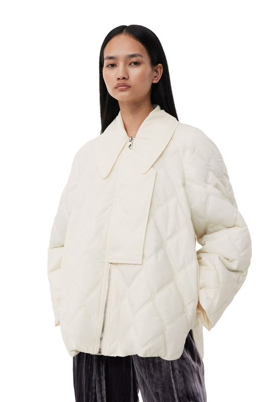 WHITE RIPSTOP QUILT JACKET
