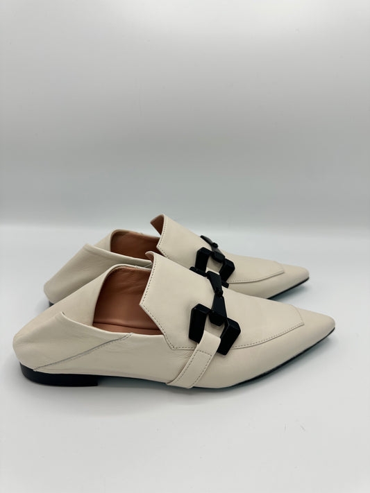 OFF WHITE FLAT MULES - FRATELLI RUSSO