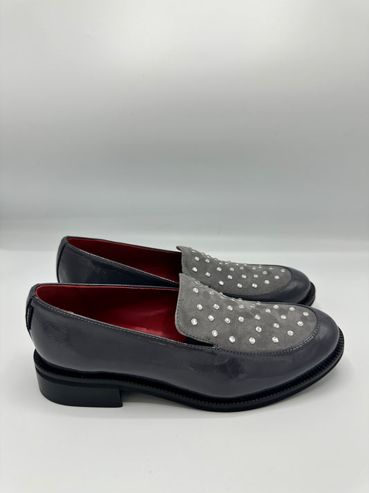 MAURA DIAMANTE STUD LOAFER GREY - MARCO MOREO