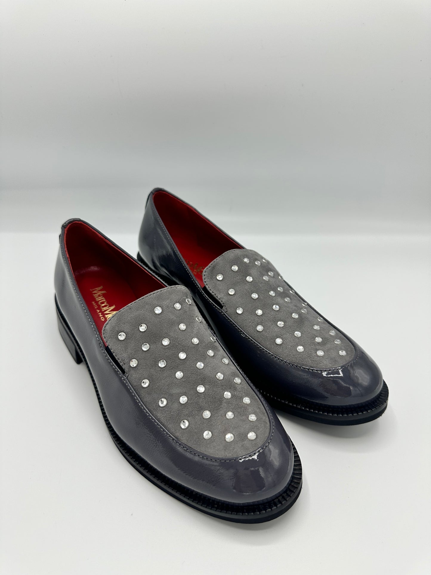 MAURA DIAMANTE STUD LOAFER GREY - MARCO MOREO