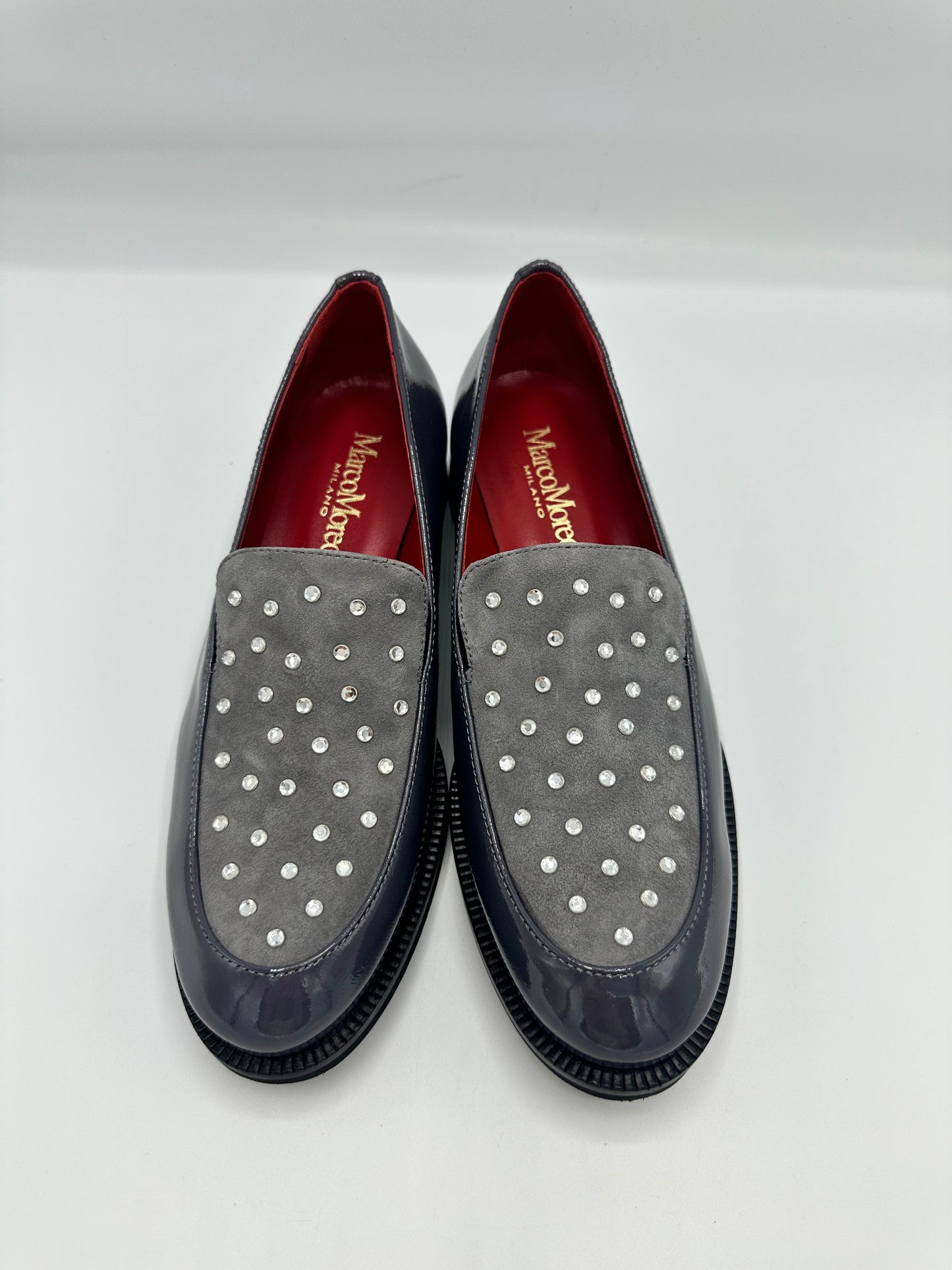 MAURA DIAMANTE STUD LOAFER GREY - MARCO MOREO