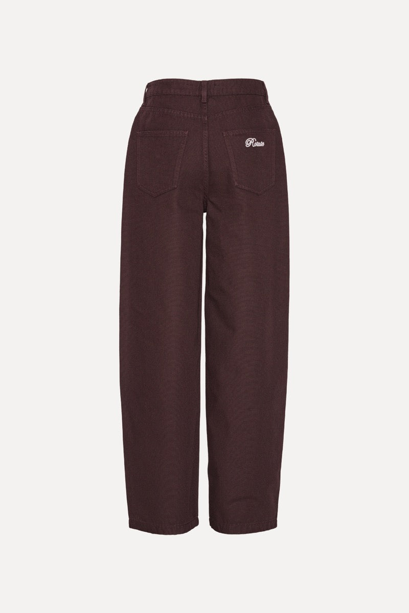 HEAVY WOVEN WIDE PANTS CHOCOLATE PLUM - ROTATE SUNDAY