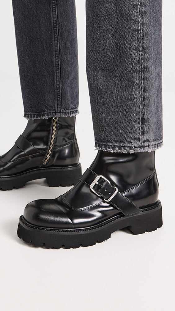 BLACK BUCKLE ANKLE BOOT - MM6