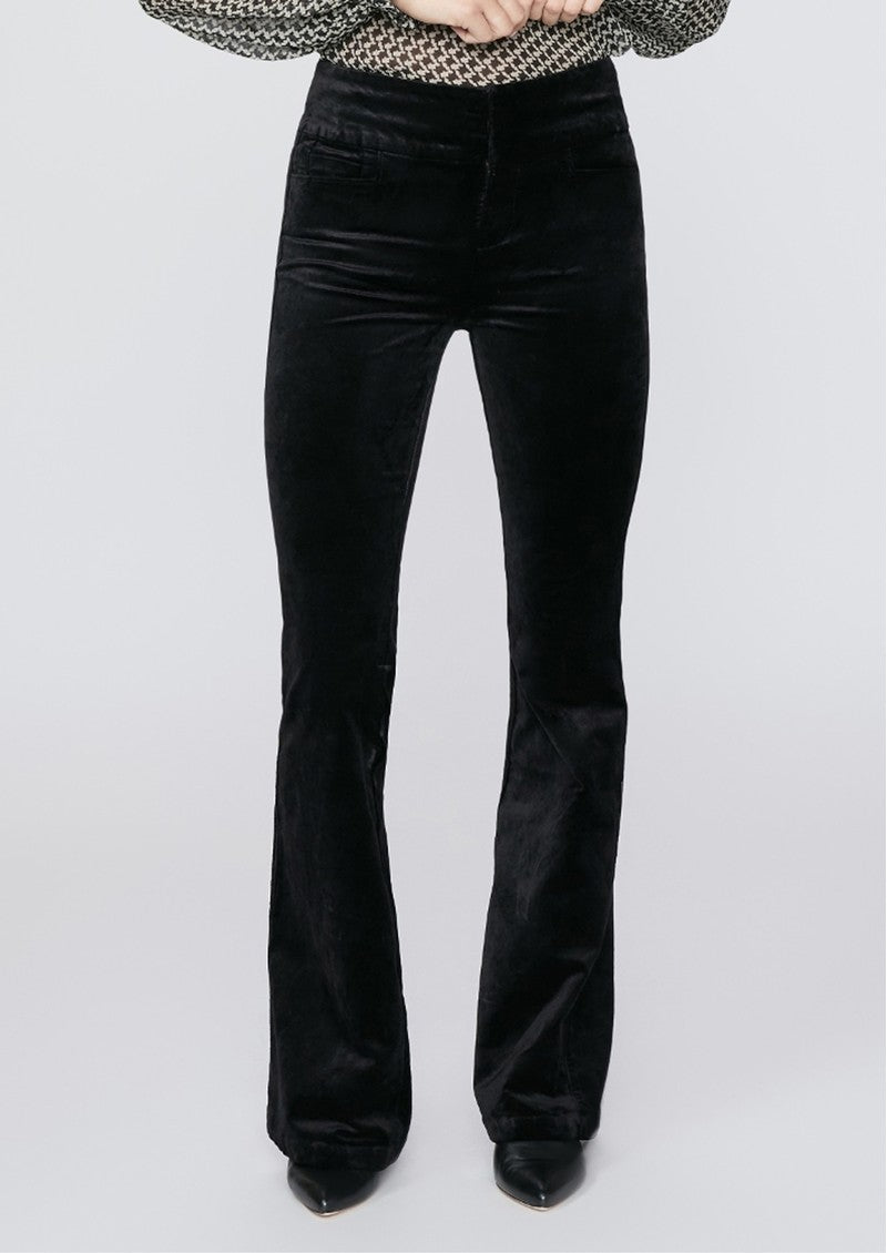 HIGH RISE LOU LOU PANT - BLACK OVERDYE - PAIGE