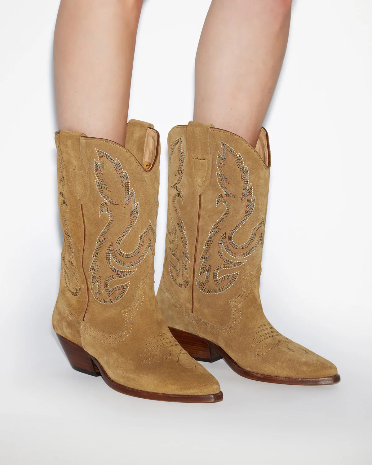 DUERTO STUDDED SUEDE COWBOY BOOTS