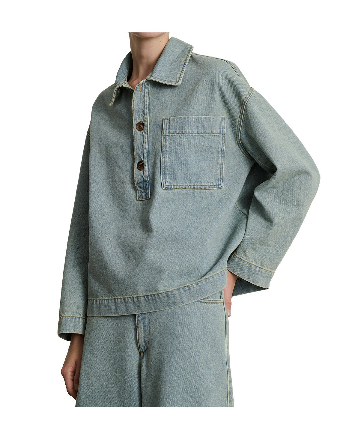 AUSTIN BLUE DENIM SHIRT - SOEUR