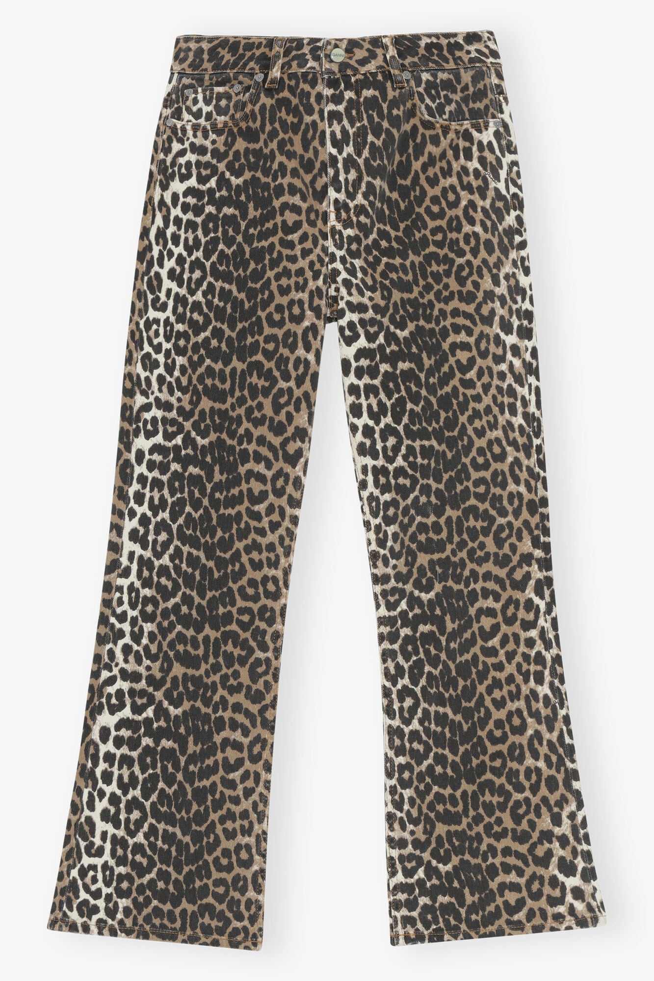 BETZY CROPPED JEAN IN LEOPARD - GANNI