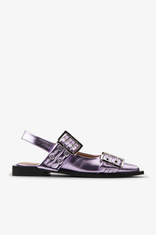 BUCKLE BALLERINA PINK LAVENDER - GANNI