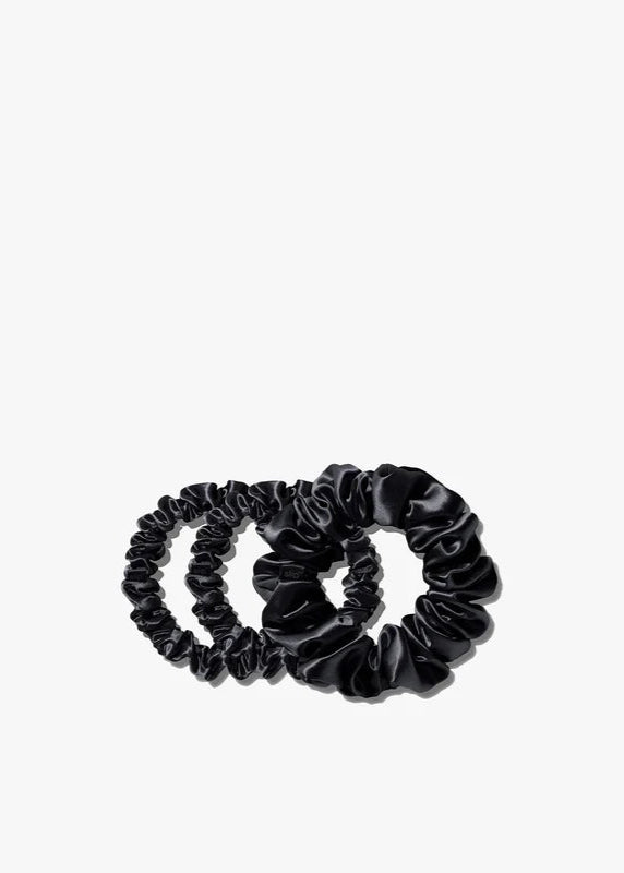 ASSORTED SCRUNCHIES BLACK - SLIP