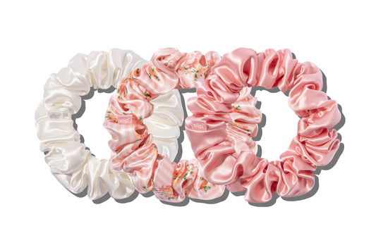 LARGE SCRUNCHIE SET OF 3 PETAL - SLIP