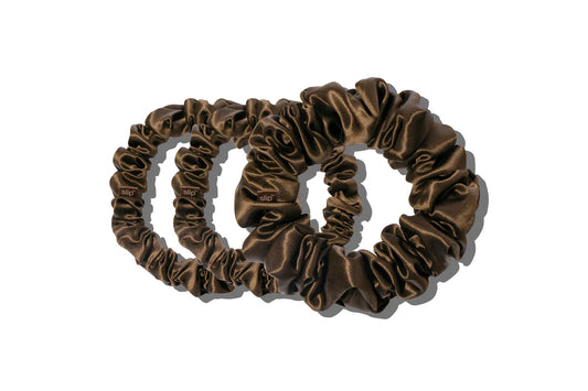 ASSORTED SCRUNCHIES DARK BROWN - SLIP