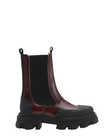 CLEATED MID CHELSEA BOOT BURGUNDY - GANNI