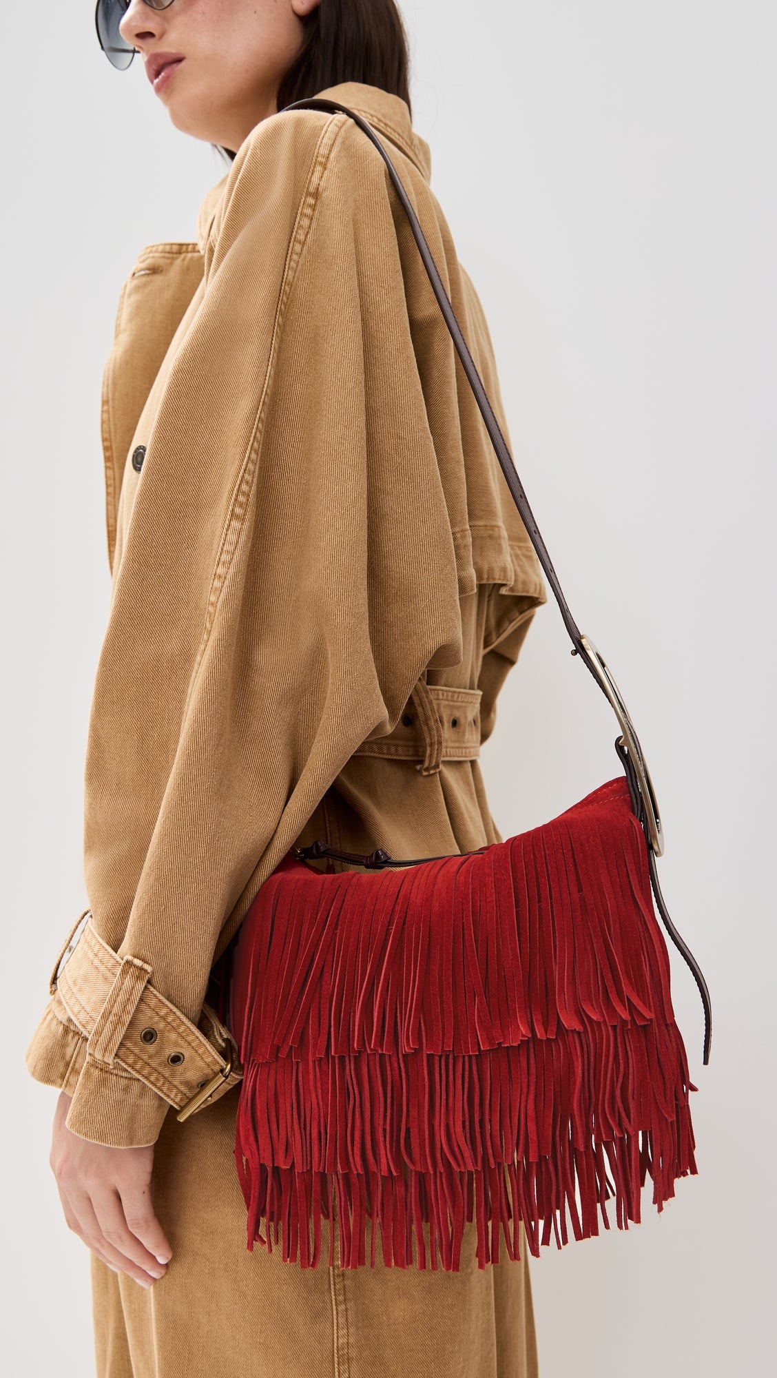 LEYDEN MINI - RED FRINGE BAG - ISABEL MARANT