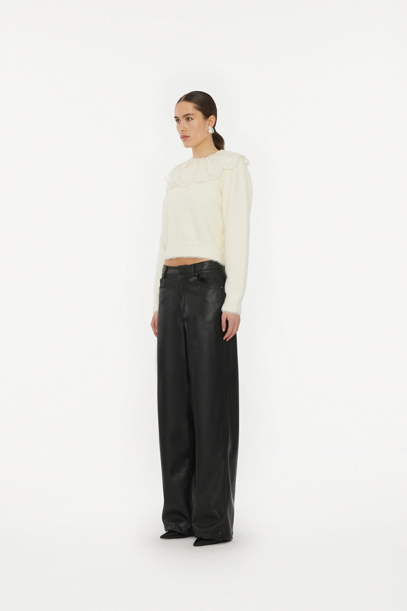 WIDE LEG 5 POCKET PANTS BLACK - ROTATE