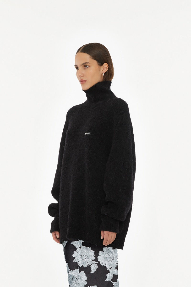 TURTLENECK SWEATER BLACK - ROTATE