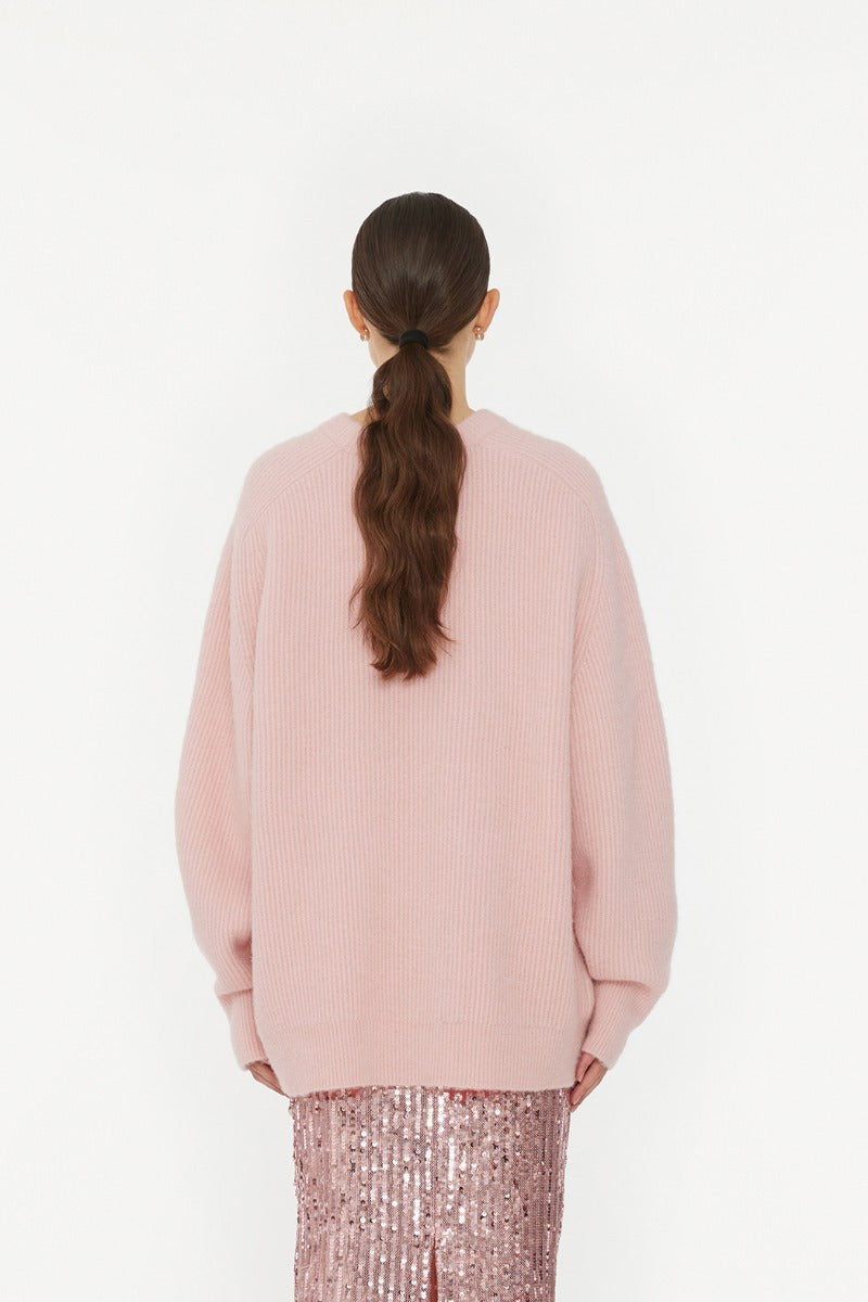 OVERSIZED SWEATER SILVER PINK - ROTATE