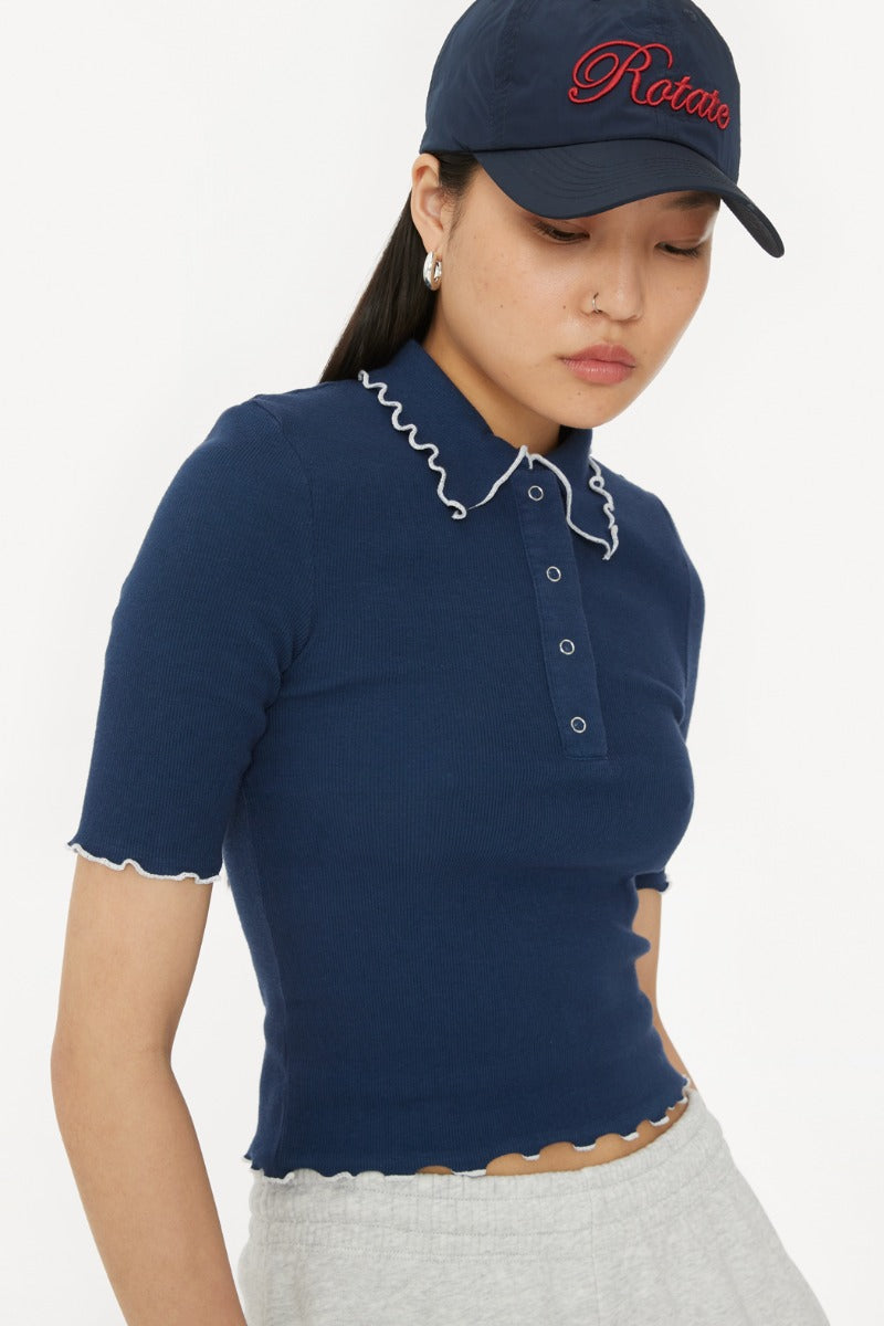 RIB POLO TOP NAVY - ROTATE SUNDAY