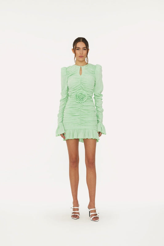 MINI ROSE BELTED DRESS JADE - ROTATE